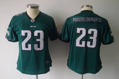 Eagles #23 Rodgers-Cromartie Green Women's Team Color Stitched NFL Jersey - Click Image to Close